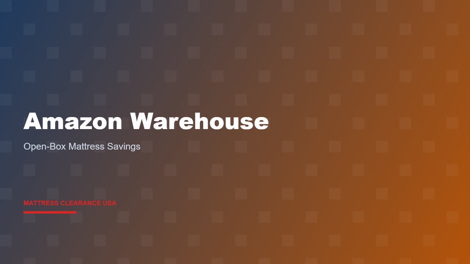 Amazon Warehouse Mattress Deals — Open Box Savings